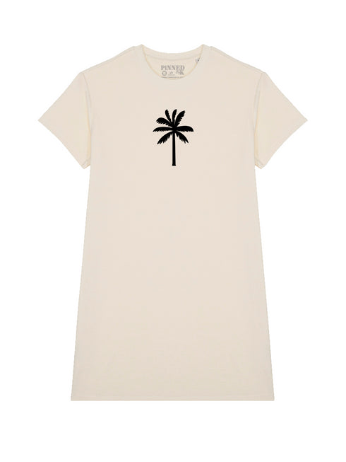Badstof Dress Palm Velvet Black - Offwhite
